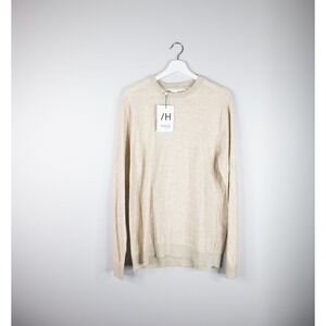 Selected Homme Buddy Crew Neck Men's Large Light Sand shirt NEW minimalist